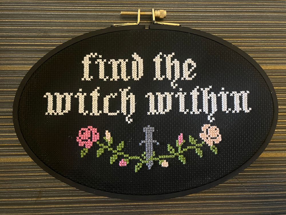 Find the Witch Within | wall art | witchy| witchcraft | cross stitch 